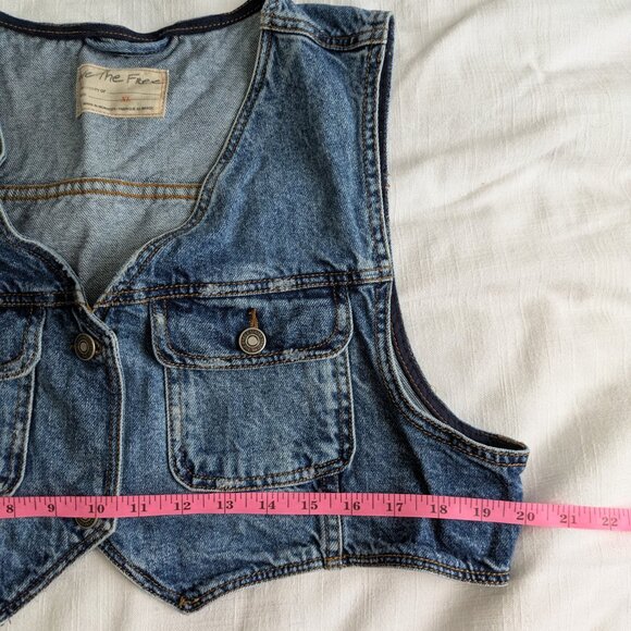 We The Free Denim Blue Cropped Vest - Picture 7 of 9